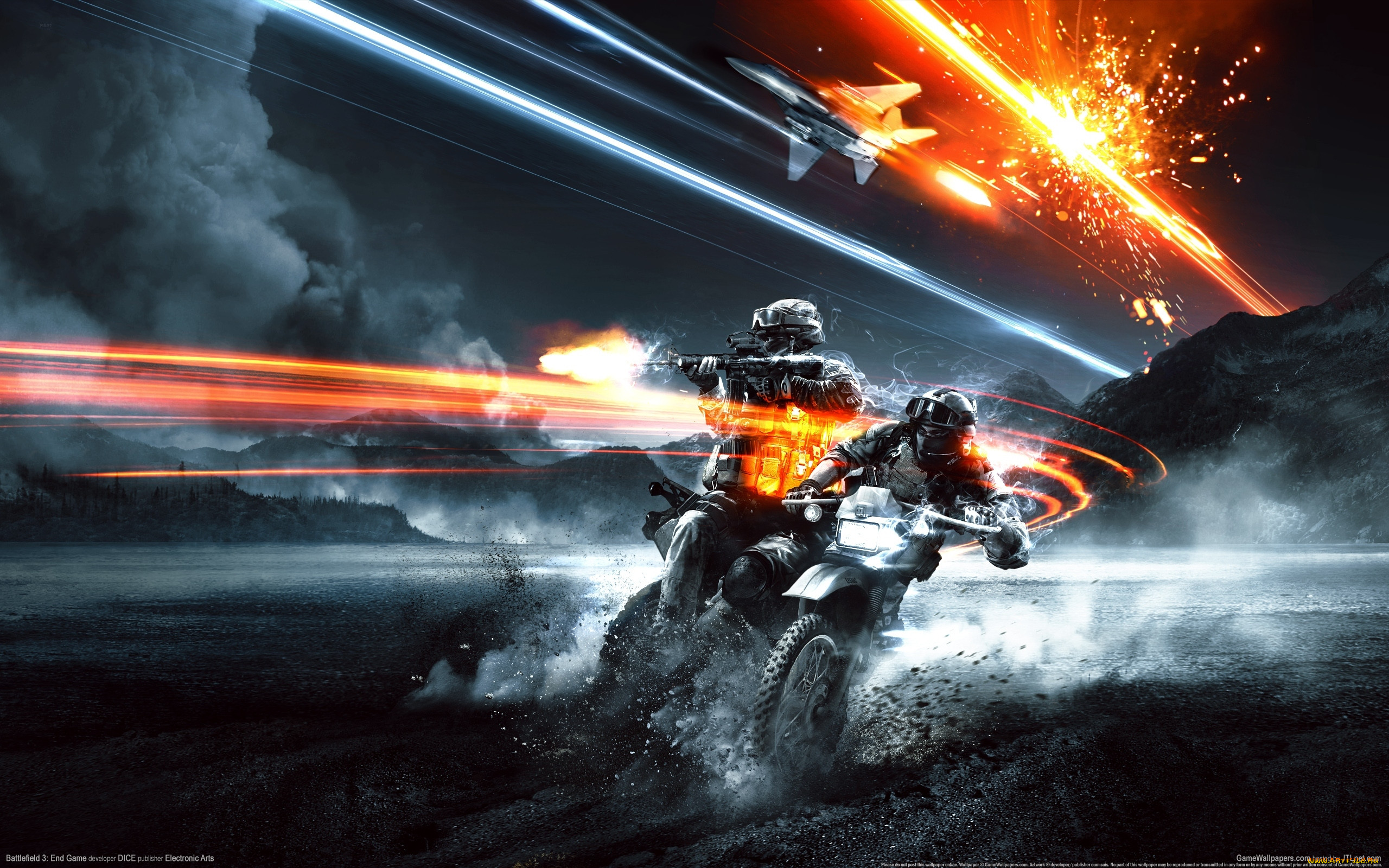 Обои Battlefield 3: End Game Видео Игры Battlefield 3: End Game, обои для  рабочего стола, фотографии battlefield, end, game, видео, игры, солдаты,  мотоцикл, самолёт Обои для рабочего стола, скачать обои картинки заставки